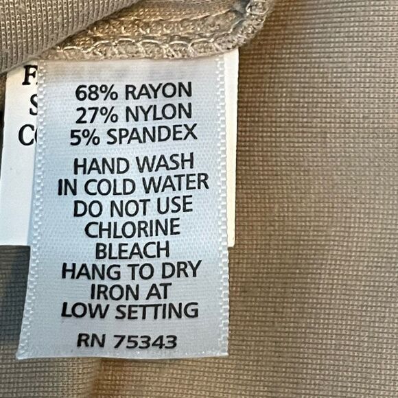 Willi Smith Cargo Mini Skirt Chino Tan Stretch Knit Pencil Ruffle Overlay 2 - Picture 6 of 6